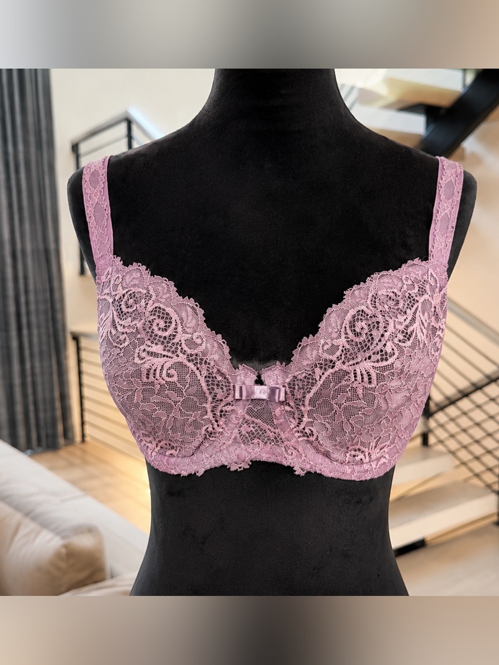 Lace Underwire Bra in Dusty Rose - Women Intimates 36E